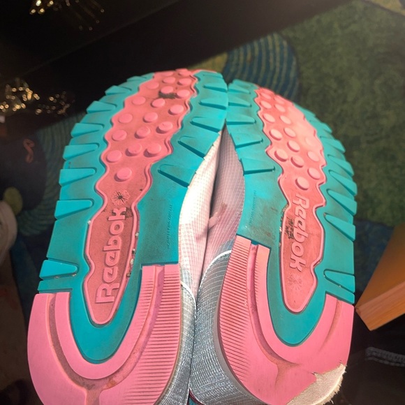 Reebok Women's Athletic Shoes - White, Pink, Teal - Picture 2 of 3